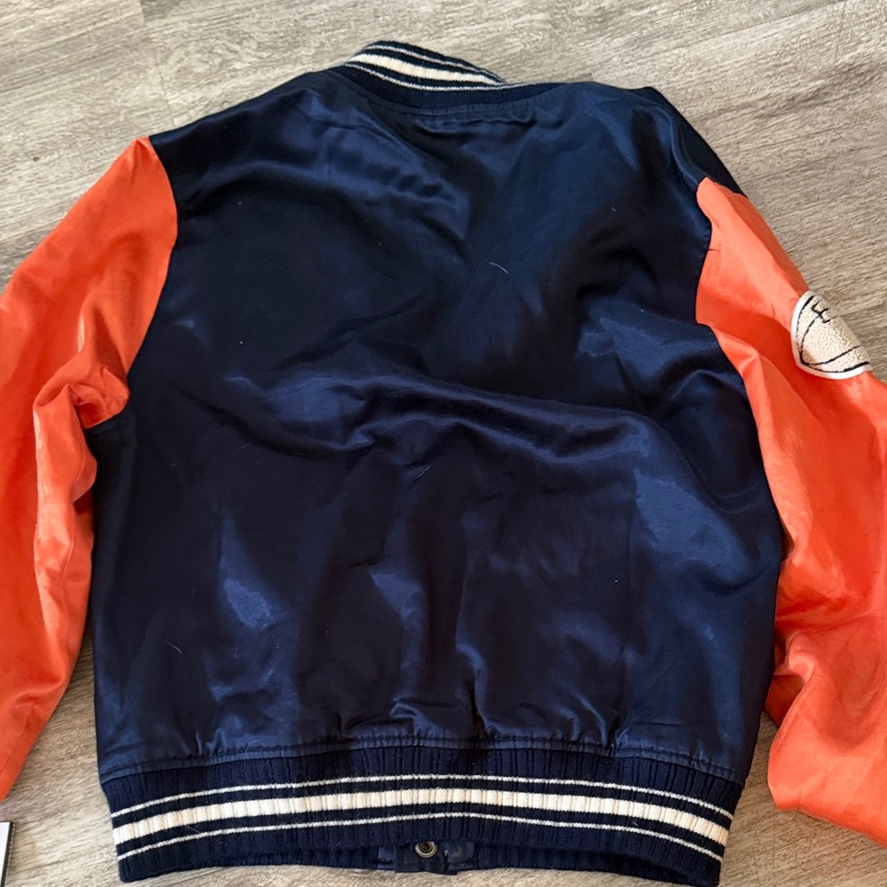 Polo by Ralph Lauren Navy and Orange Letterman Bomber Jacket - Picture 6 of 6